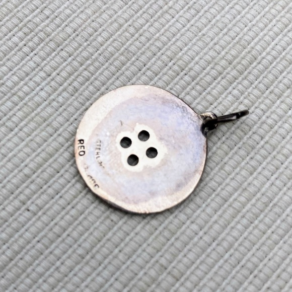 Vintage Sterling Silver 925 Cute as a Button REO Necklace Pendant Charm Only - Picture 9 of 9